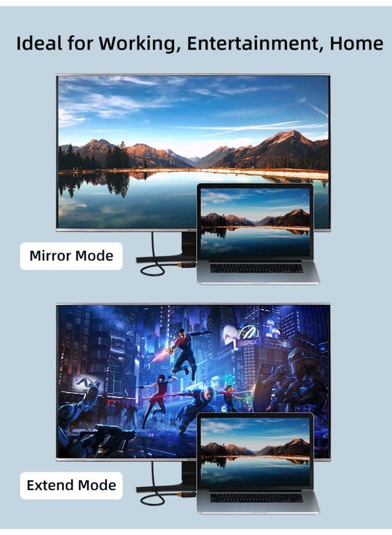 كابل تايم كابل DisplayPort إلى HDMI ذكر-ذكر، يدعم دقة 1080p/4K بتردد 30 هرتز، محول عالي السرعة لأجهزة الكمبيوتر الشخصية، وأجهزة الكمبيوتر المحمولة، والشاشات، وأجهزة التلفزيون، وأجهزة العرض. موصلات مطلية بالذهب، صوت وفيديو، متوافق مع أنظمة التشغيل Windows وMac. - Image 4